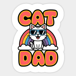 Rainbow Cat Dad Sticker